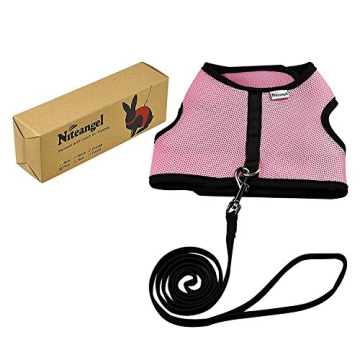Niteangel Adjustable Soft Harness for Rabbits in Pink