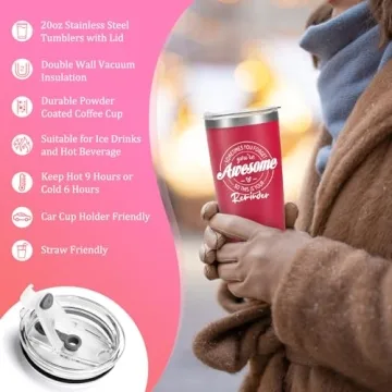 Jekeno Birthday Christmas Mother's Day Gifts for Women Mom Wife Girls Sister Coworkers Female Friends Girlfriend Nurses Relaxation Relaxing Gift Bath Spa Gift Basket Box Pink Mug Tumbler Set Presents