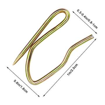 58 Pcs Metal Curtain Hooks, Nydotd Rustproof Metal Hooks Heavy-Duty Offset Pin-On Drapery Hooks for ...