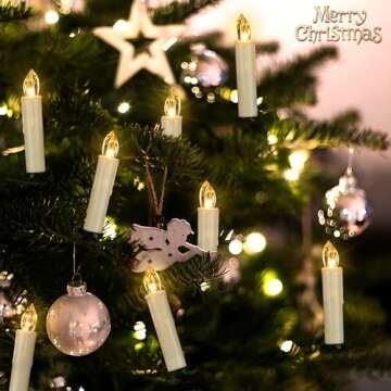 10 PCS LED Window Flameless Taper Candle, Battery Operated Christmas Tree Candle Lights with Remote ...