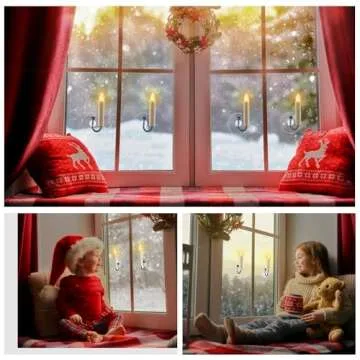 10 PCS LED Window Flameless Taper Candle, Battery Operated Christmas Tree Candle Lights with Remote Timer, Flickering Tree Candles Ideal for Christmas Garden Wedding Birthday Party Decoration