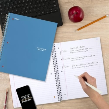 Five Star Spiral Notebooks 4 Pack Durable & Colorful