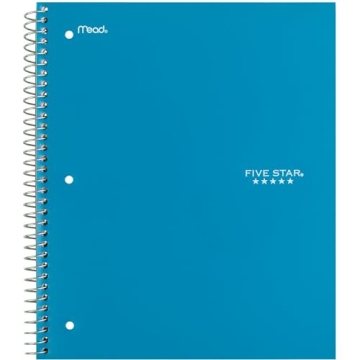 Five Star Spiral Notebooks 4 Pack Durable & Colorful