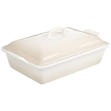 Le Creuset Stoneware Heritage Covered Rectangular Casserole, 4 qt. (12" x 9"), Meringue
