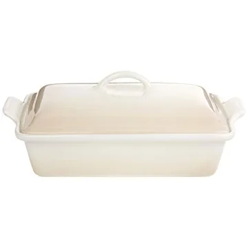 Le Creuset Stoneware Heritage Casserole, 4qt, Meringue