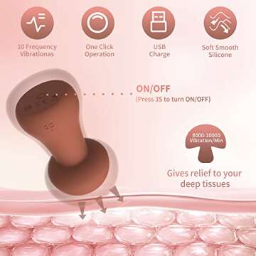 MaeDouy Mushroom Shaped Shoulder & Neck Electric Massager - Waterproof Personal Handheld Cordless Portable Travel Back Massager,Suitable for Full Body to Relieve Muscle Pain and Fatigue.(Randy Orange)