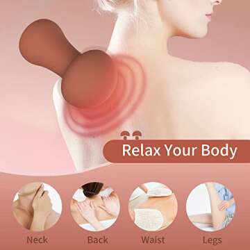 MaeDouy Mushroom Shaped Shoulder & Neck Electric Massager - Waterproof Personal Handheld Cordless Portable Travel Back Massager,Suitable for Full Body to Relieve Muscle Pain and Fatigue.(Randy Orange)