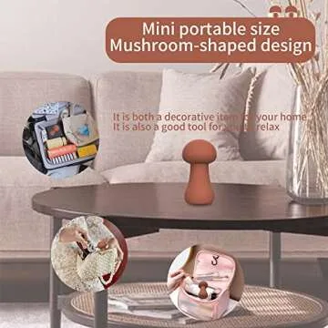 MaeDouy Mushroom Shaped Shoulder & Neck Electric Massager - Waterproof Personal Handheld Cordless Portable Travel Back Massager,Suitable for Full Body to Relieve Muscle Pain and Fatigue.(Randy Orange)