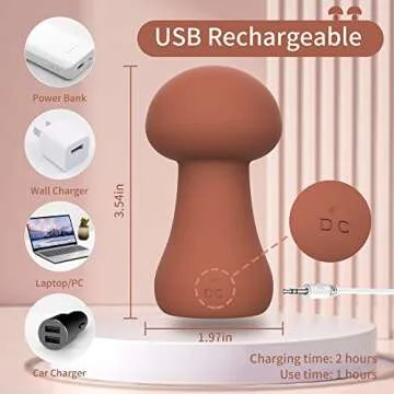 MaeDouy Mushroom Shaped Shoulder & Neck Electric Massager - Waterproof Personal Handheld Cordless Portable Travel Back Massager,Suitable for Full Body to Relieve Muscle Pain and Fatigue.(Randy Orange)