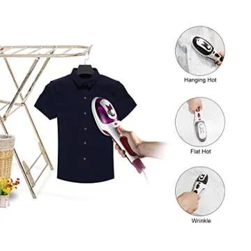 [Upgraded Version]Professional Handheld Garment Steamers, Steam Iron, Portable Iron, Iron with steamer, Fast Heat-up Powerful Iron Steamer with Ceramic Soleplate for Home and Travel, Purple