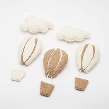 GLACIART ONE Hot Air Balloon & Cloud Decoration | Hanging Wall Decor, Bedroom Wall Banners, Room Accessories or Ceiling Mobile | Use for Garland or Crib | Great Gift Idea