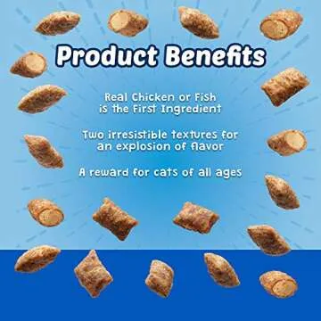 Blue Buffalo Bursts Crunchy Cat Treats Variety Pack, Chicken, Chicken Liver and Beef, and Seafood 5-oz Bags (3 count)