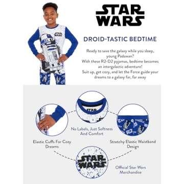 STAR WARS Boys R2D2 Pajamas Size 7 Multicoloured