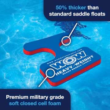 WOW Sports - Water Saddle For Adults - Holds 300 LBS - Strong Foam Support - Poolside Seat Cussions - 21" x 20" x 2.4"