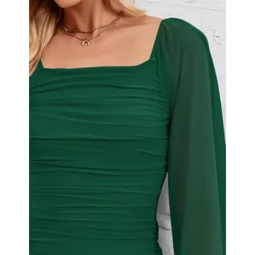 ZESICA Sexy Ruched Bodycon Midi Dress for Every Occasion
