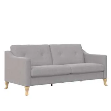 Mr. Kate Tess Sofa with Soft Pocket Coil Cushions, Small Space Living Room Furniture, Light Gray Linen