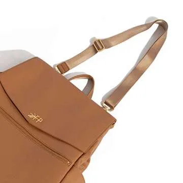 Freshly Picked Classic Diaper Bag Backpack, Wipeable Vegan Leather Diaper Bag With Changing Pad, Convertible (Butterscotch)
