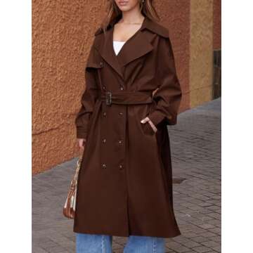 Stylish Double Breasted Womens Trench Coat for Every Occasion