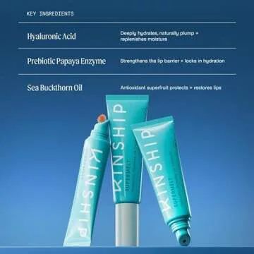 Kinship Supermelt Lip Smoothing Jelly Mask - Moisturizing Daily Lip Treatment + Hyaluronic Acid - Hydrating + Exfoliating Lip Gloss - Soft + Plump - Quick Melting Balm - Soothe Dry Lips (.3 oz)