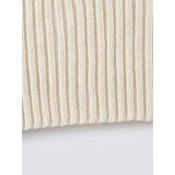 SweatyRocks Women's V-Neck Ribbed-Knit Sleeveless Crop Vest Tank Cami Top Beige M