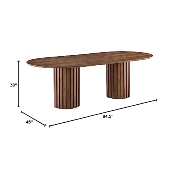 Modway Senja 95" Oval Dining Table - Mid-Century Style