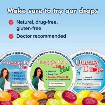 Three Lollies Preggie Anti-Nausea Wristbands – Morning Sickness Relief – Clinically Tested - Pregnancy Nausea Relief – Acupressure Wristband - Side Effect Free - 1 Count (2 Wristbands) – Blue