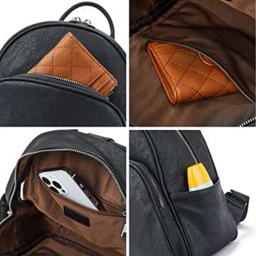 Telena Small Vegan Leather Backpack Purse for Women