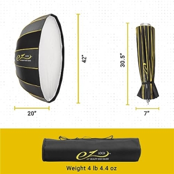 Glow EZ Lock 42" Collapsible Silver Beauty Dish Softbox