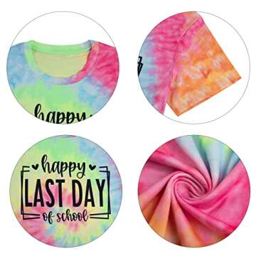 MNLYBABY Happy Last Day of School Shirt Women Teachers Shirt School Graduation Tee Appreciation Gift Teacher Life Top Blue