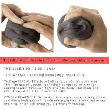 Funny Human Face Emotion Balls,Fidget Toys Stress Relief Squeeze Ball Stress Toys for Kids and Adults,Sensory Toys for Autism (Black, Sulkiness)