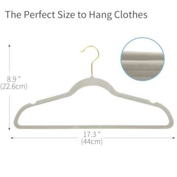 ManGotree Velvet Hangers, Coat & Suite Hangers, No-Slip Felt Hangers, Ultra-Slim Space Saving Hangers, Sturdy Clothes Hangers, 360° Swivel Golden-Plated Hook, 36 Pack (Gray)