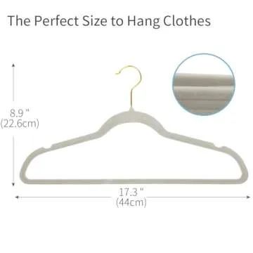 ManGotree Velvet Hangers, Coat & Suite Hangers, No-Slip Felt Hangers, Ultra-Slim Space Saving Hangers, Sturdy Clothes Hangers, 360° Swivel Golden-Plated Hook, 36 Pack (Gray)