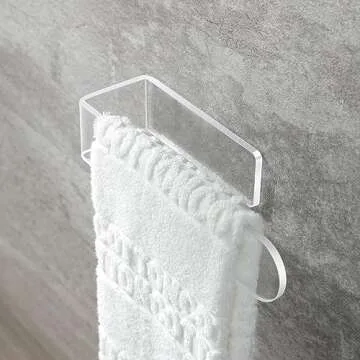Taozun Hand Towel Holder/Clear Hand Towel Rack - Acrylic Plastics Towel Ring Self Adhesive Towel Bar...
