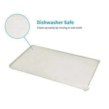 AUDWUD Silicone Waterproof Dog Cat Pet Feeding Mats,Anti-Slip Pet Bowl Mats,Pet Feeding Mat