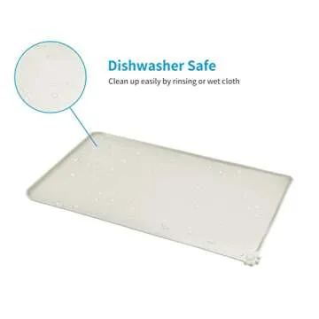 AUDWUD Silicone Waterproof Dog Cat Pet Feeding Mats,Anti-Slip Pet Bowl Mats,Pet Feeding Mat