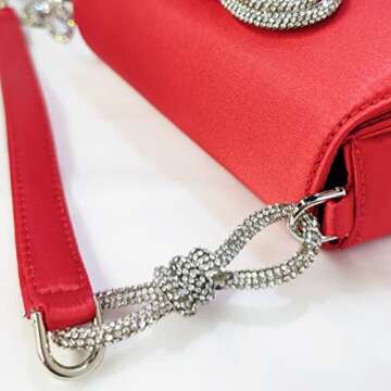Double Bow Rhinestone Evening Handbag for Women - Elegant Tote