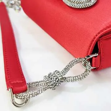 Double Bow Rhinestone Evening Handbag for Women - Elegant Tote
