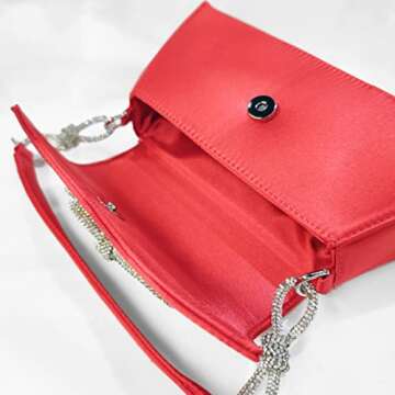 Double Bow Rhinestone Evening Handbag for Women - Elegant Tote