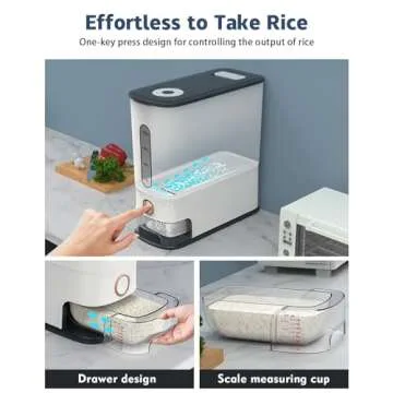 Lenwi 26.5 Lbs Rice Dispenser for Kitchen Organization
