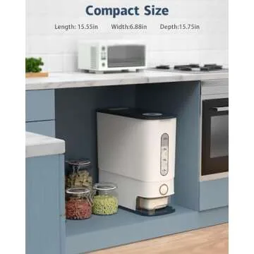 Lenwi 26.5 Lbs Rice Dispenser for Kitchen Organization
