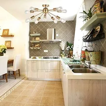 BONLICHT 10 Lights Modern Brass Chandelier Lighting