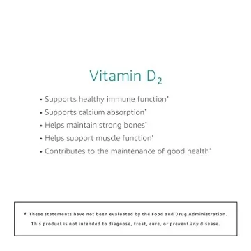 Amazon Elements Vitamin D2 2000 IU Capsules for Wellness