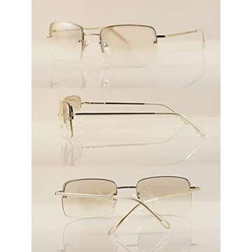 FBL Minimalist Rectangular Sunglasses with UV Protection