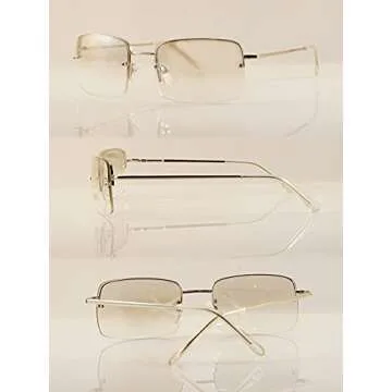 FBL Minimalist Rectangular Sunglasses with UV Protection