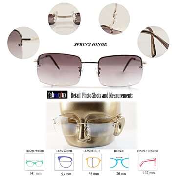 FBL Minimalist Rectangular Sunglasses with UV Protection