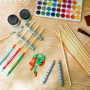 46 Pcs UV Epoxy Glitter Pen Holder Stand Turner Accessories with Nonstick Sleeves Silicone Pen Plugs Wooden Dowels Rods for DIY Craft Enthusiast