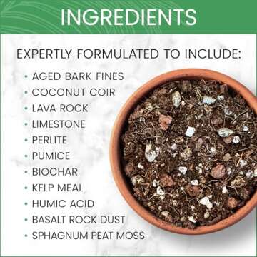 Purived Premium Houseplant Potting Mix | 4 Quarts | Ideal Soil Drainage & Moisture Retention for Indoor Potted Plants | with Kelp, Biochar, Lava Rock & Humic Acid | Made in USA