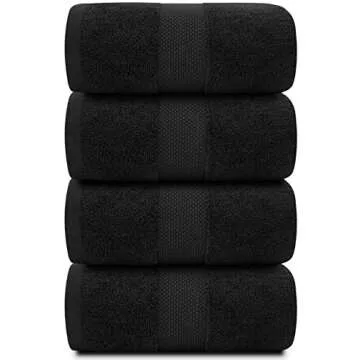 White Classic Luxury Bath Towels Set of 4 Large - 700 GSM Cotton Ultra Soft Bath Towels 27x54 | High...
