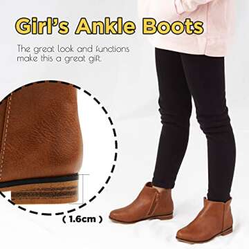 FLYFUPPY Girls Boots Ankle Boots for Girls Side Zipper Short Suede Booties Fashion Boots for Toddler...