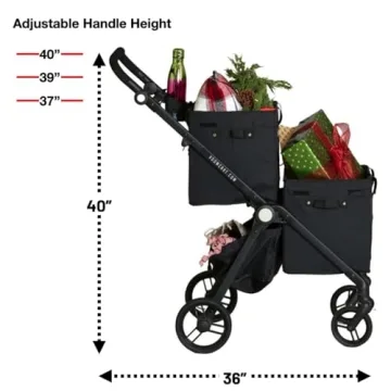 Grey VOOMcart Lightweight Collapsible Grocery Cart